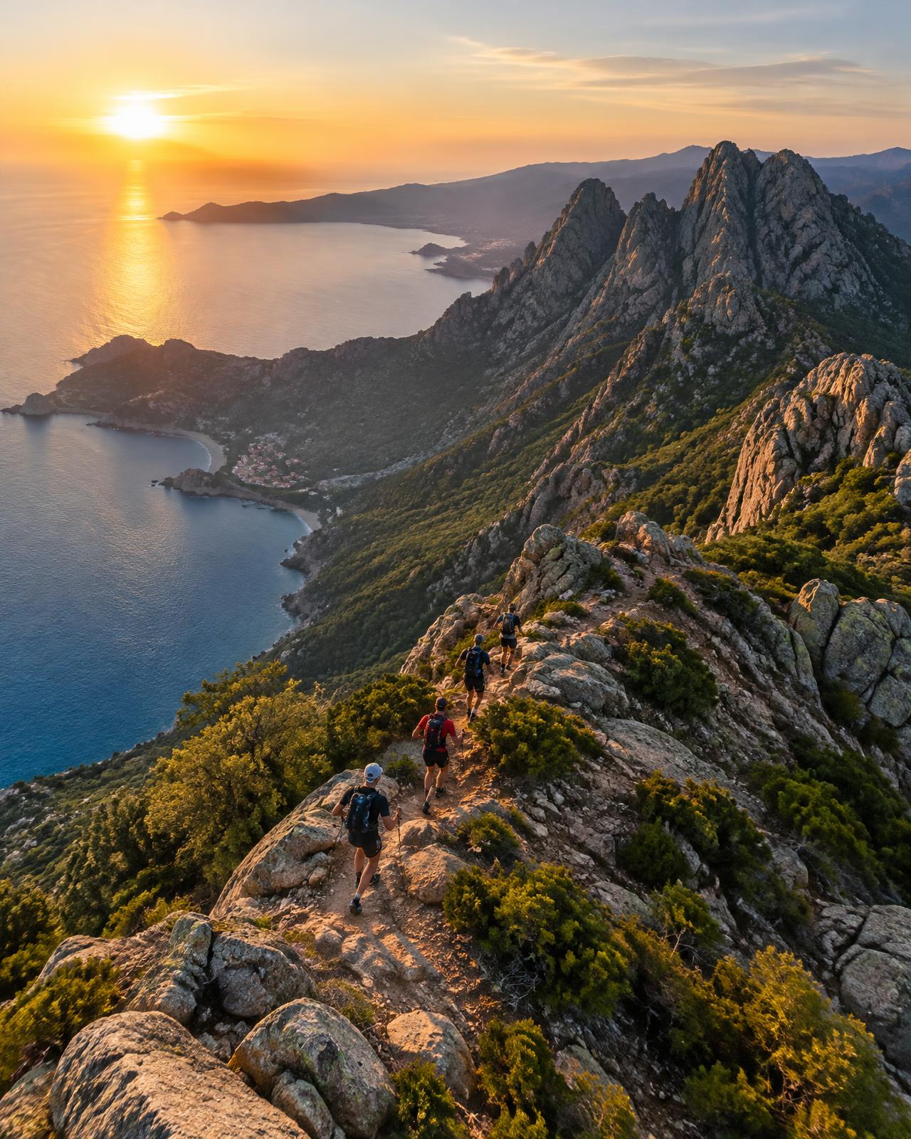 Vista de dron de las montañas de Córcega